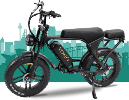 VOMO 20 Inch Off-Road Electric Bicycle with Hydraulic Disc Brakes, 250 W Motor & 48 V 15 Ah Battery, 7-Speed Gears, Up to 45-100 km Range, E-Bike for Adults, City and Off-Road Suitable